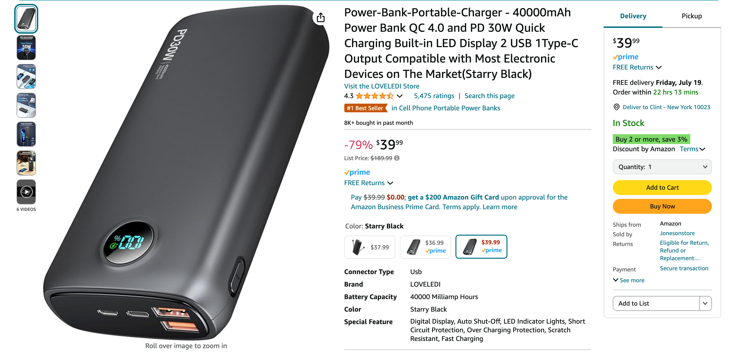 Power bank charger at Amazon.